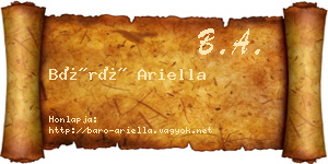 Báró Ariella névjegykártya